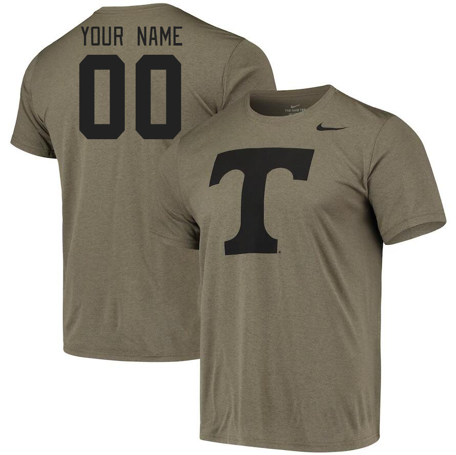 Custom Tennessee Volunteers Name And Number College Tshirt-Olive